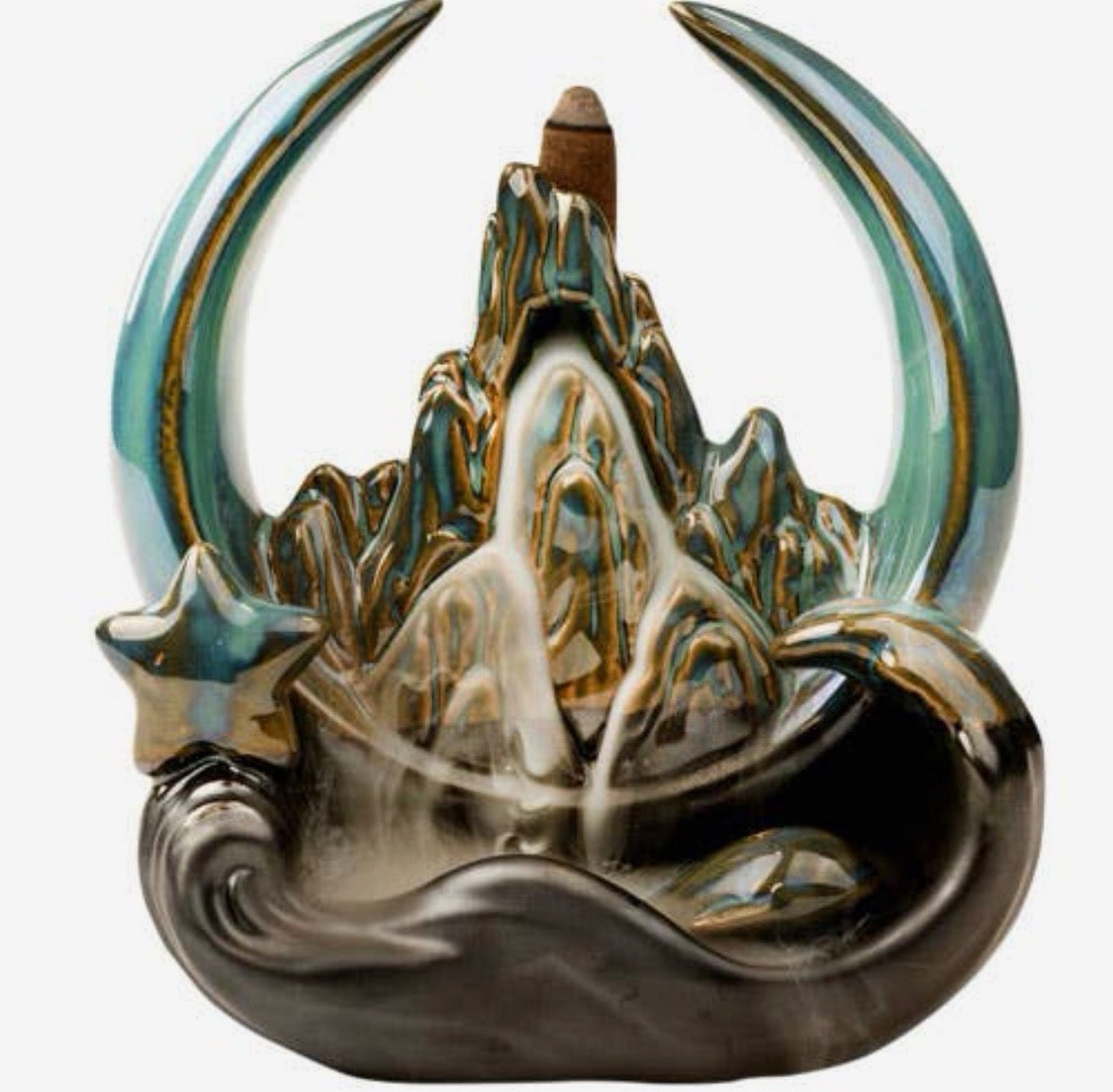 Crescent Moon Mountain Backflow Incense Burner
