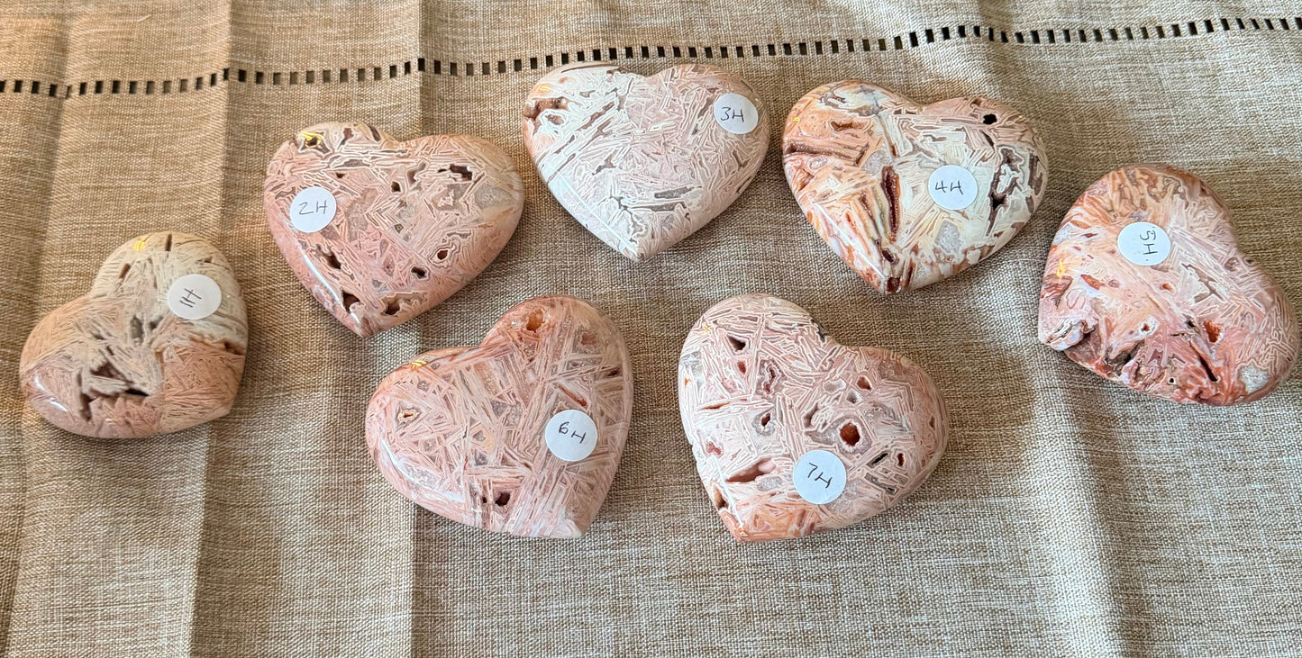 Mexican Agate Druzy Heart