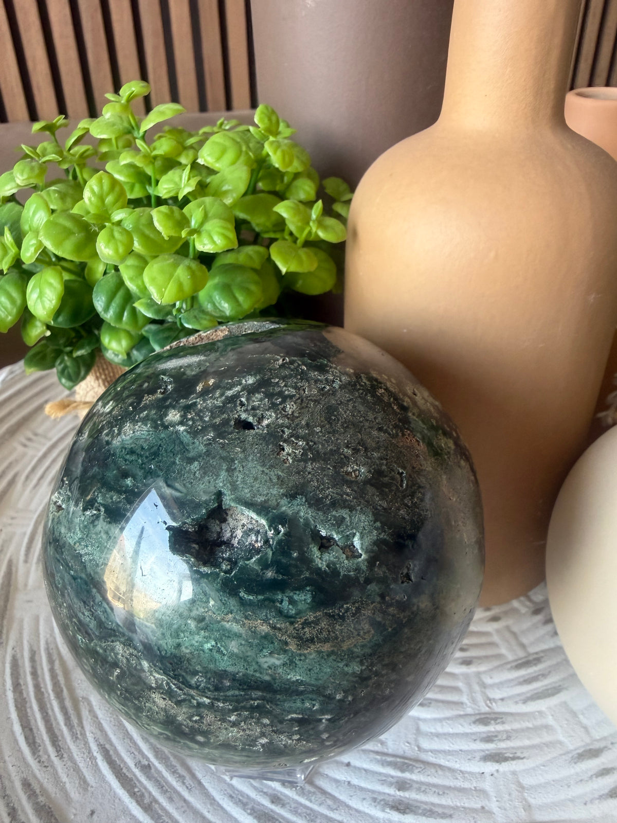 Large Green Ocean Jasper Sphere