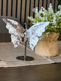 Mexican Crazy Lace Agate Butterfly on Stand