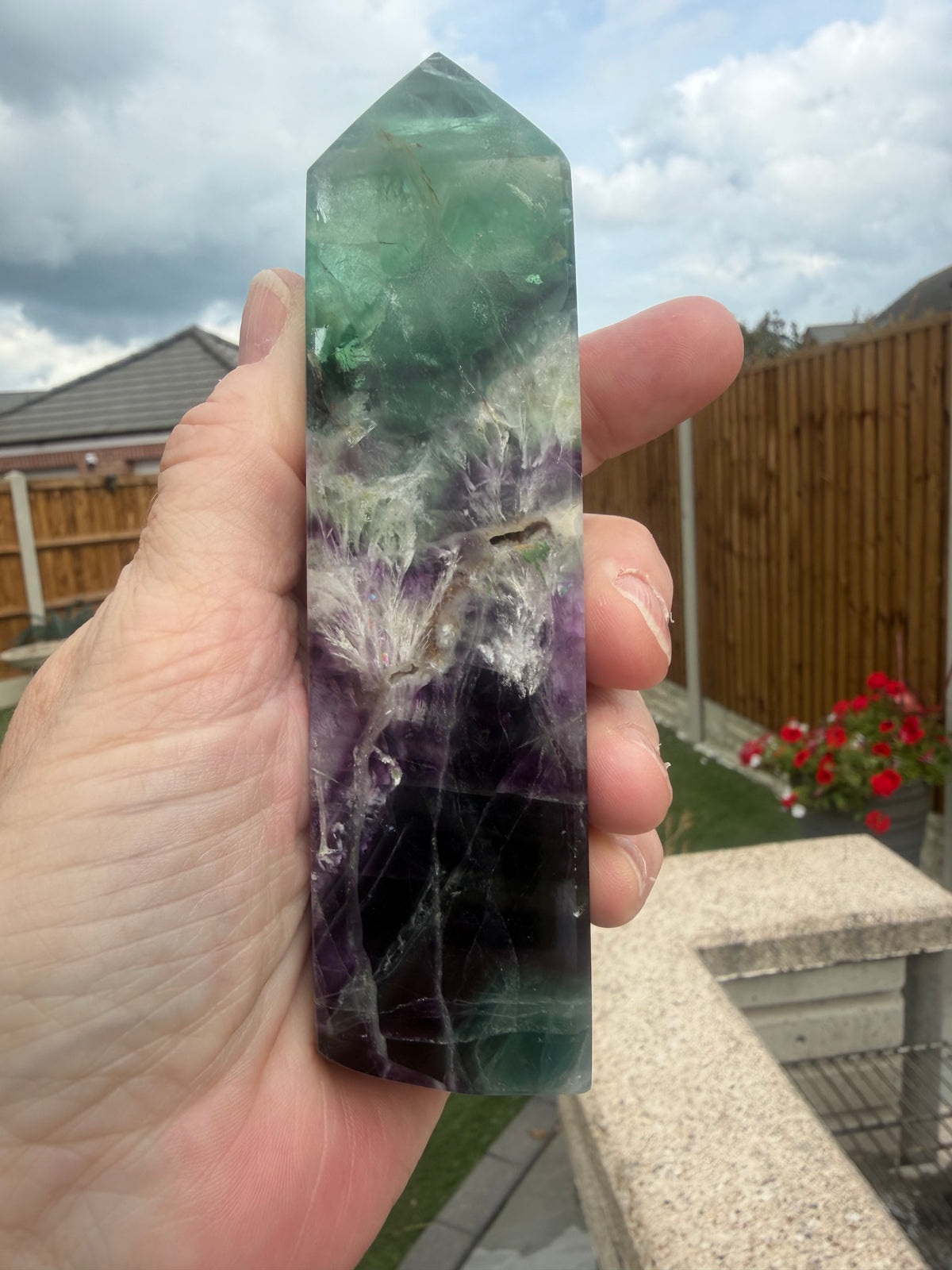 6 Stunning Feather Fluorite Points/Towers