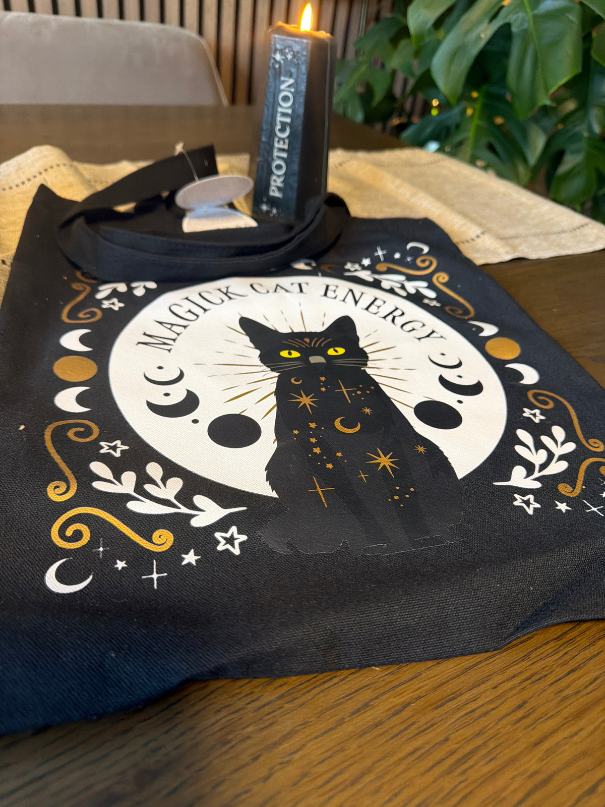 Magick Cat Energy Tote Bag or The Creepier the Better coffin Tote Bag