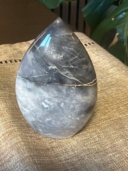 Blue Plume Agate Freeform— Indonesian Crystal Carving