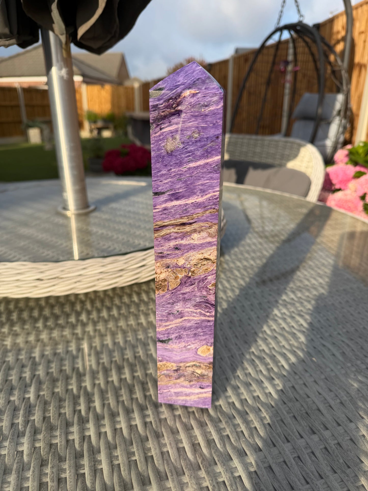 Charoite Crystal Tower | Large Statement Point | 1.377kg