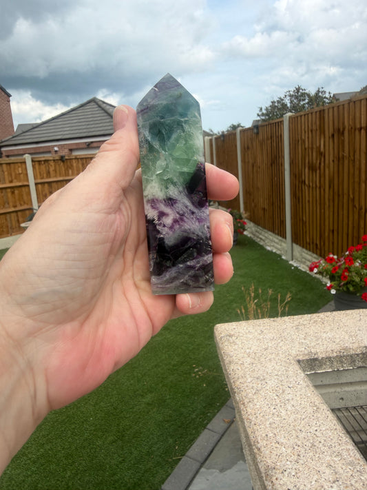 6 Stunning Feather Fluorite Points/Towers