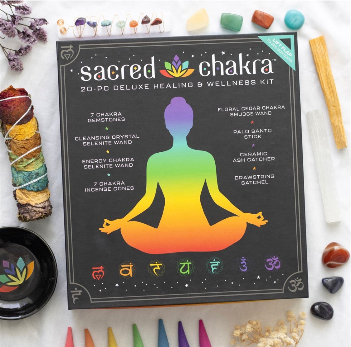Sacred Chakra 20-Piece Deluxe Healing & Wellness Kit