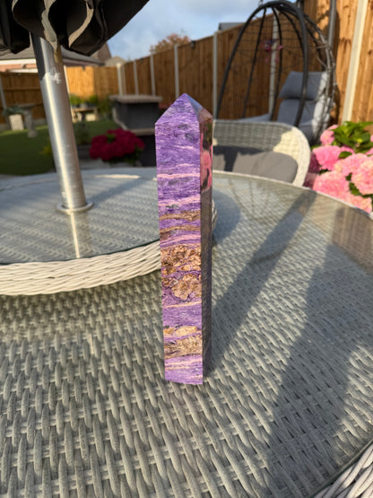 Charoite Crystal Tower | Large Statement Point | 1.377kg