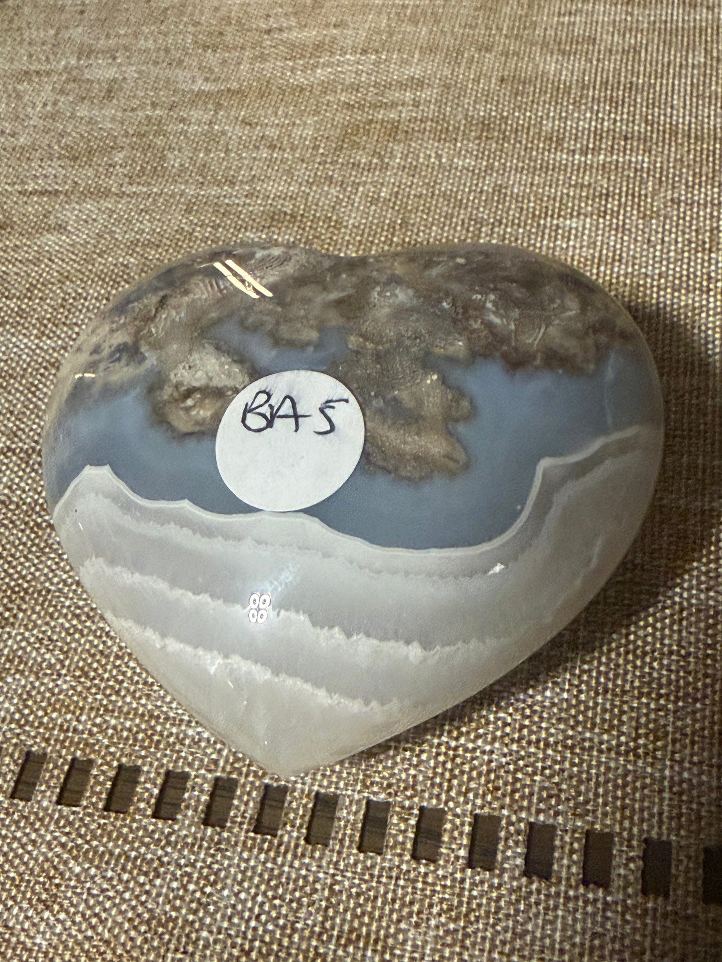 Banded Blue Orca Agate Heart
