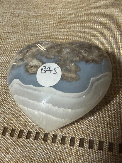 Banded Blue Orca Agate Heart