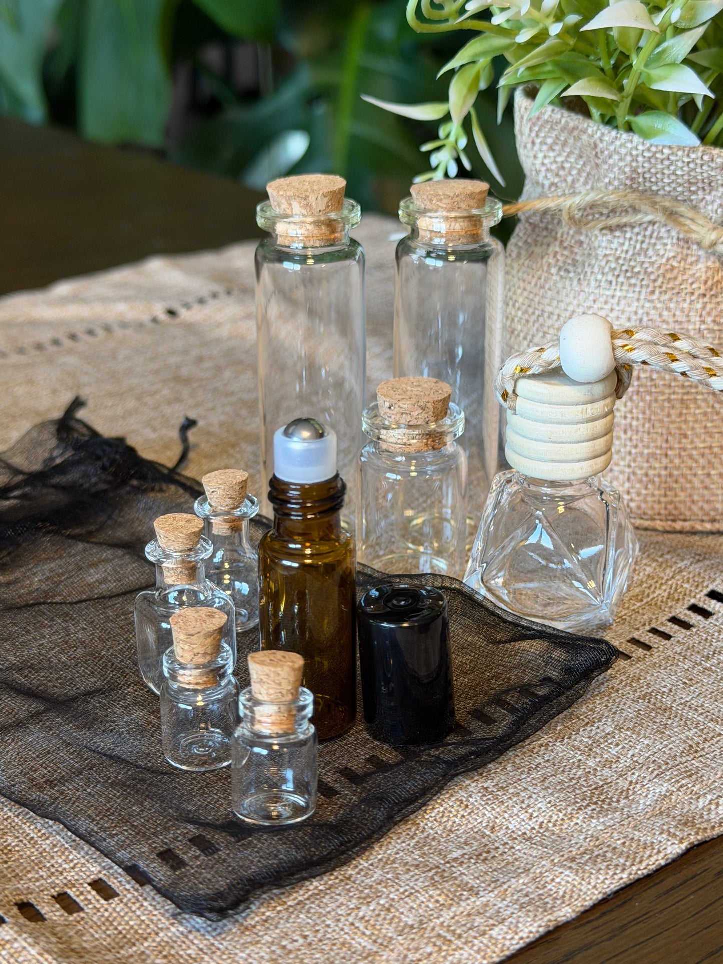 Glass Jars & Bottles Set with Organiser Bag