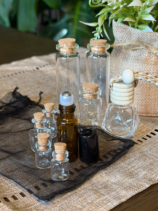 Glass Jars & Bottles Set with Organiser Bag