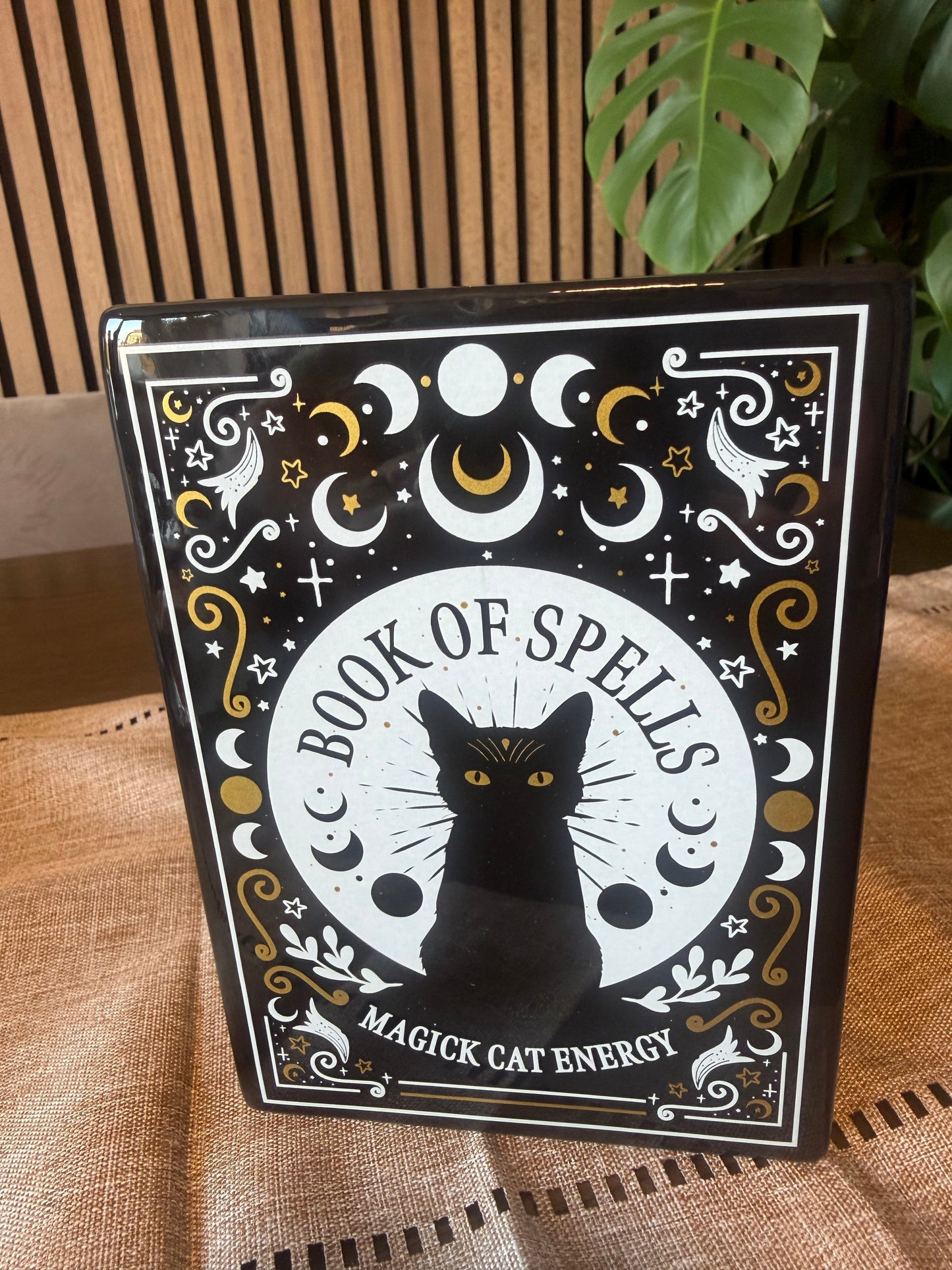 Book of Spells Magick Cat Energy Ceramic Oil Burner & Wax Warmer