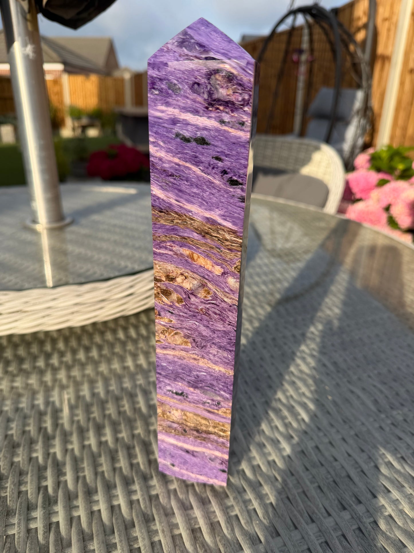 Charoite Crystal Tower | Large Statement Point | 1.377kg