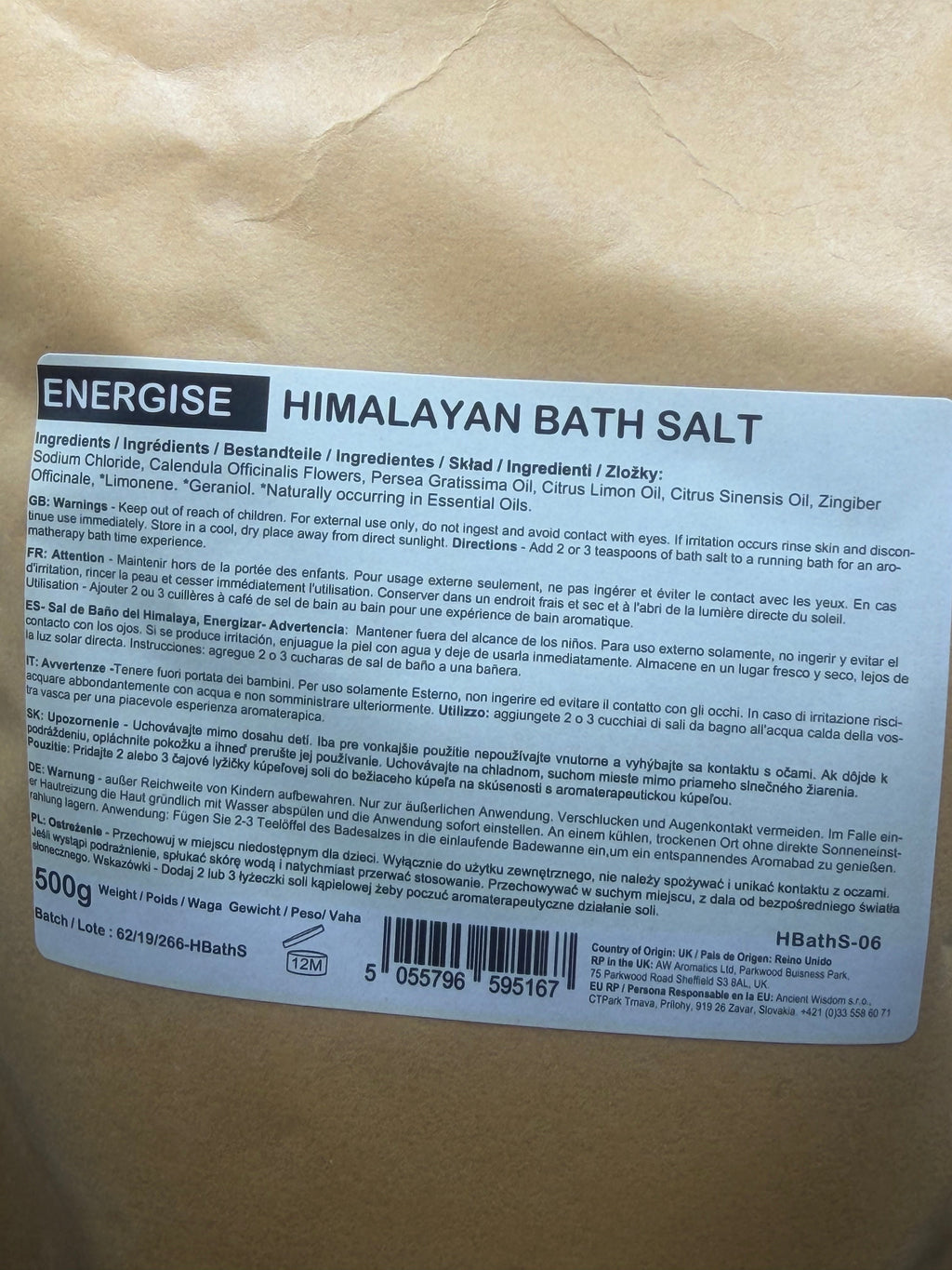 Ancient Wisdom Himalayan Bath Salt — Energise