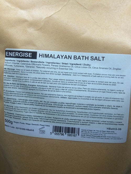 Ancient Wisdom Himalayan Bath Salt — Energise