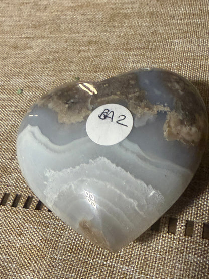 Banded Blue Orca Agate Heart