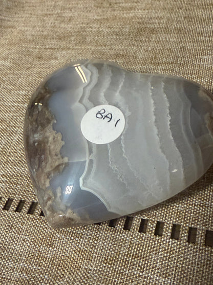Banded Blue Orca Agate Heart