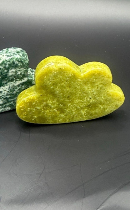 5 Crystal Clouds: Serpentine, Obsidian, Carnelian, Calcite, Jade