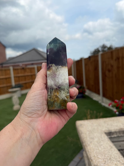 6 Stunning Feather Fluorite Points/Towers
