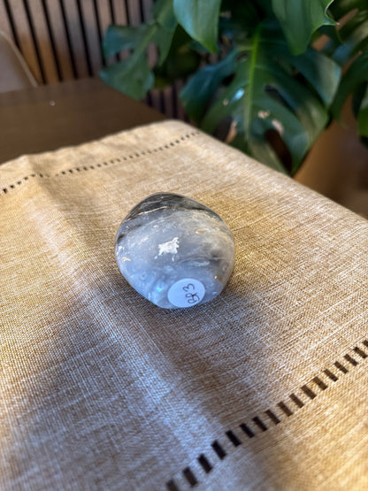 Blue Plume Agate Freeform— Indonesian Crystal Carving
