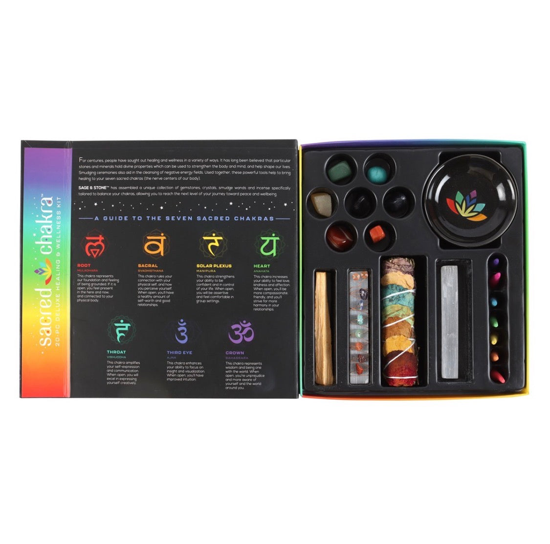 Sacred Chakra 20-Piece Deluxe Healing & Wellness Kit