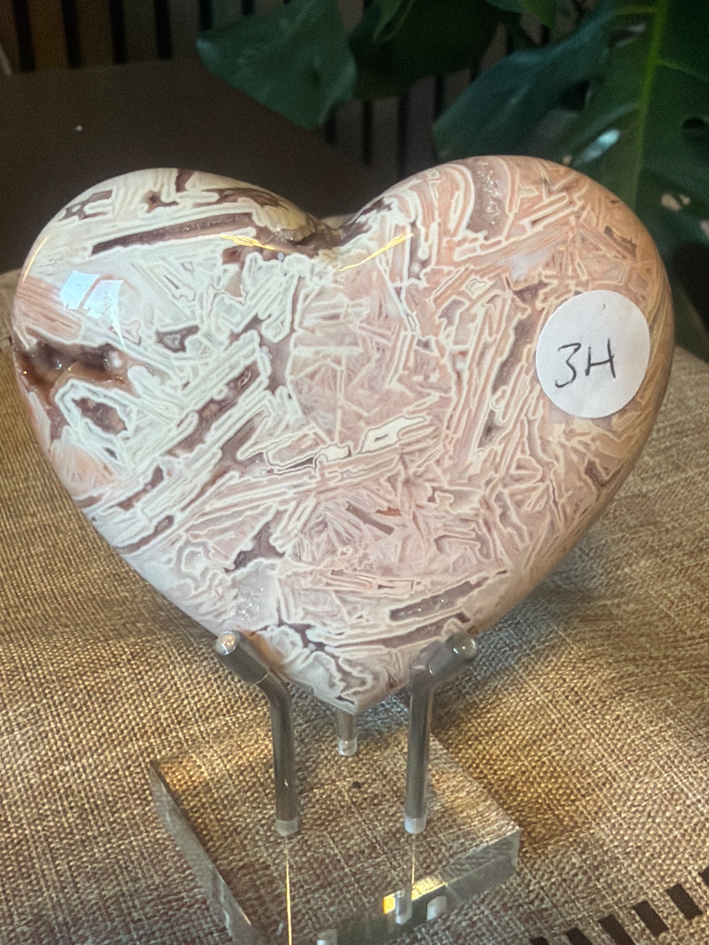 Mexican Agate Druzy Heart