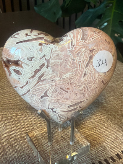 Mexican Agate Druzy Heart