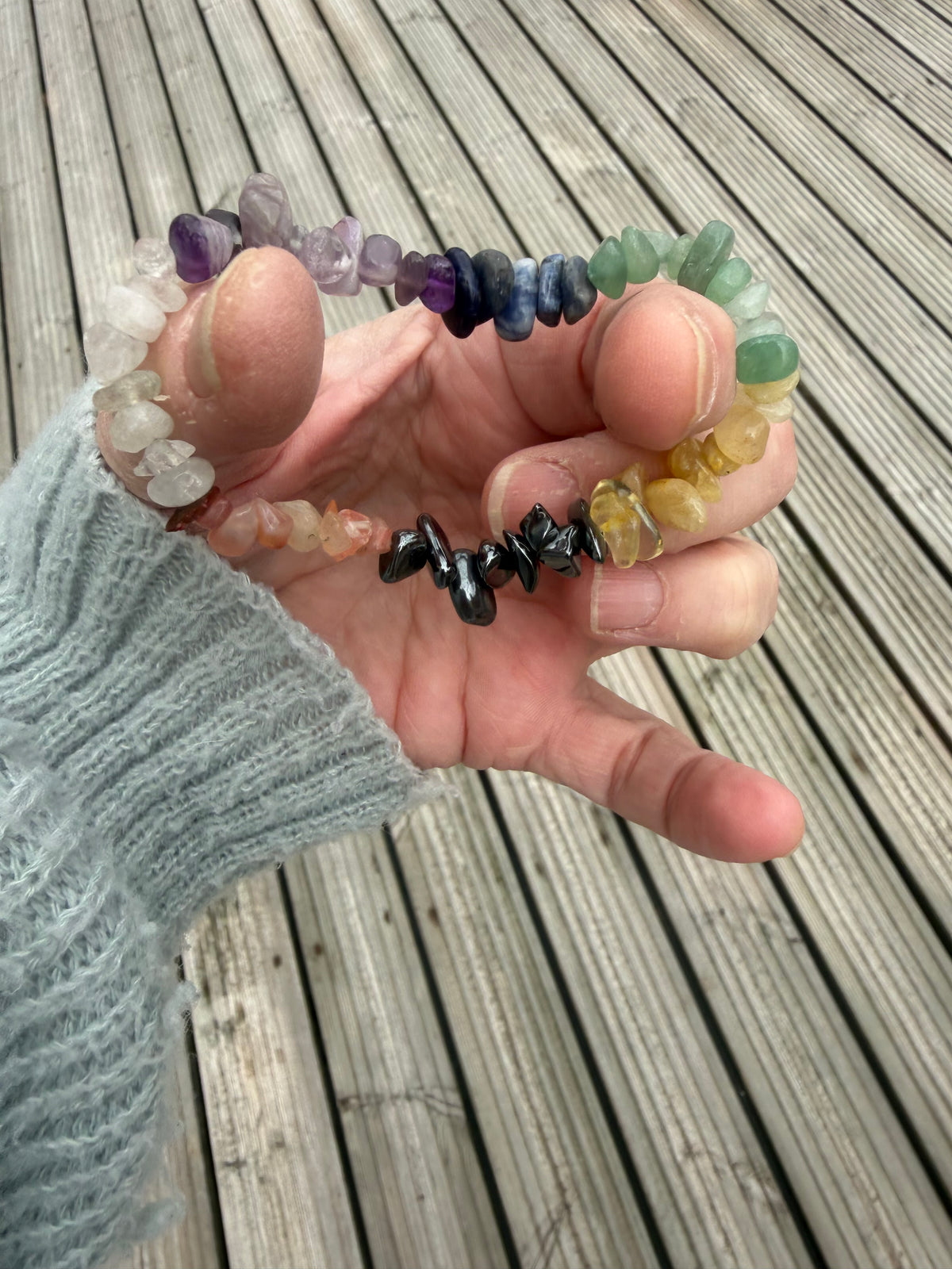 Natural Crystal Chip Bracelets