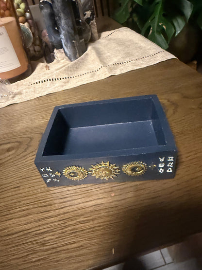 Celestial Sun & Moon Storage Box with Lid | Zodiac Trinket Box