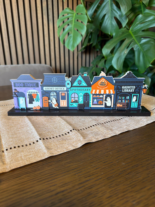 Spooky Street Wooden Halloween Decoration
