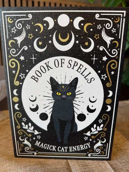 Book of Spells Magick Cat Energy Secret Storage Book Box