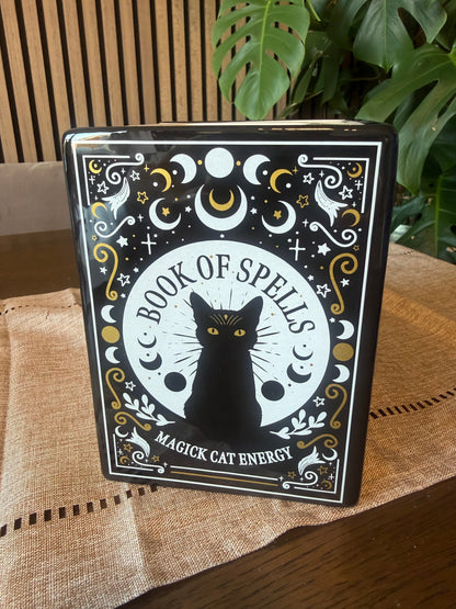Book of Spells Magick Cat Energy Ceramic Oil Burner & Wax Warmer