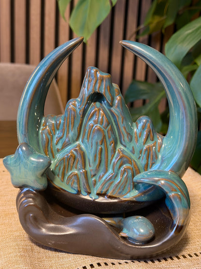 Crescent Moon Mountain Backflow Incense Burner
