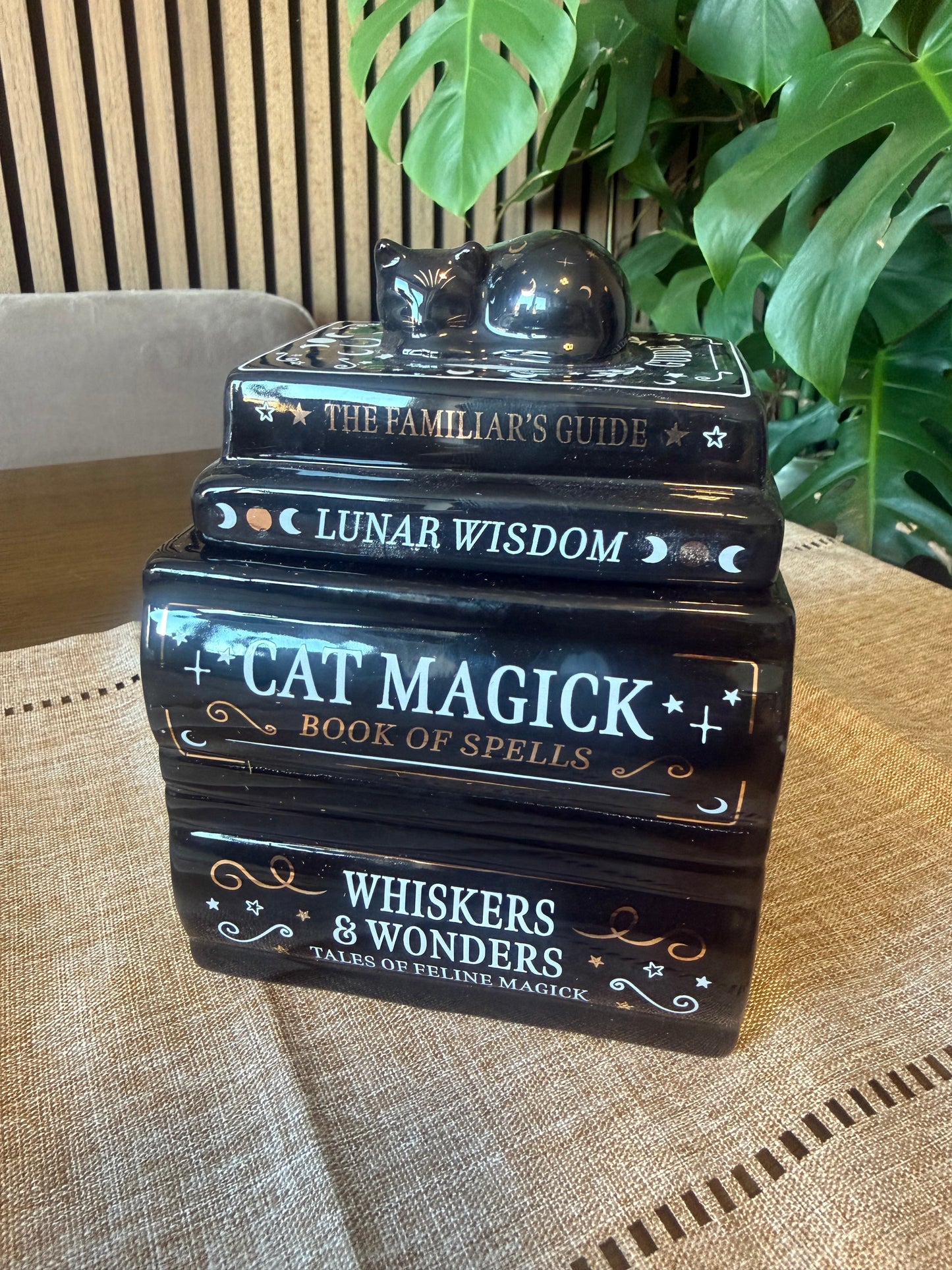 Cat Magick Stacked Books Ceramic Oil Burner