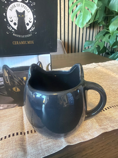 Book of Spells Magick Cat Energy Ceramic Mug