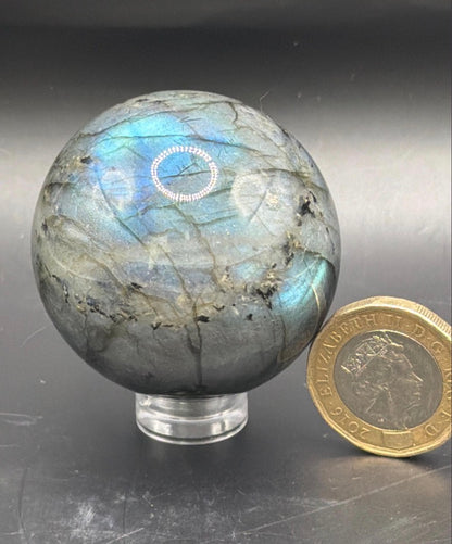 44mm Labradorite Sphere: Mystical Insight, Transformation, Protection Stone