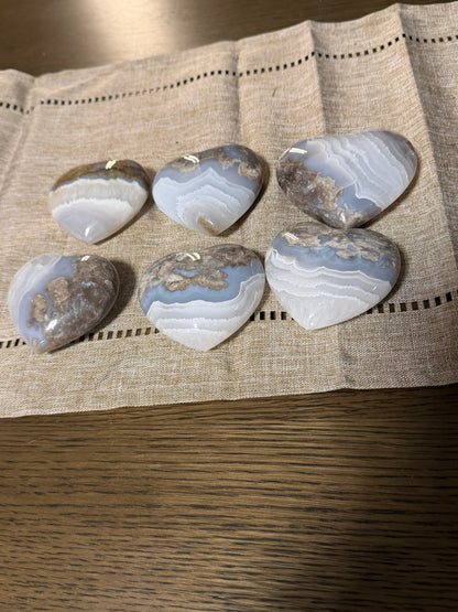 Banded Blue Orca Agate Heart