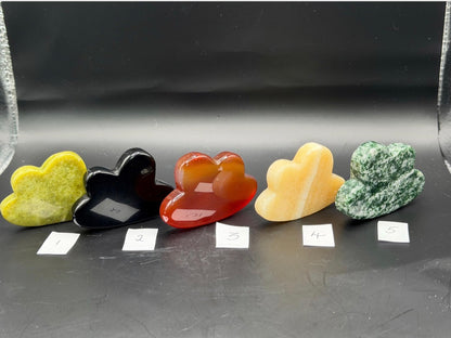 5 Crystal Clouds: Serpentine, Obsidian, Carnelian, Calcite, Jade