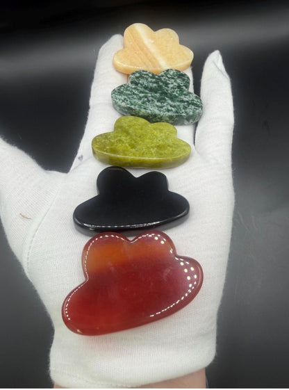 5 Crystal Clouds: Serpentine, Obsidian, Carnelian, Calcite, Jade