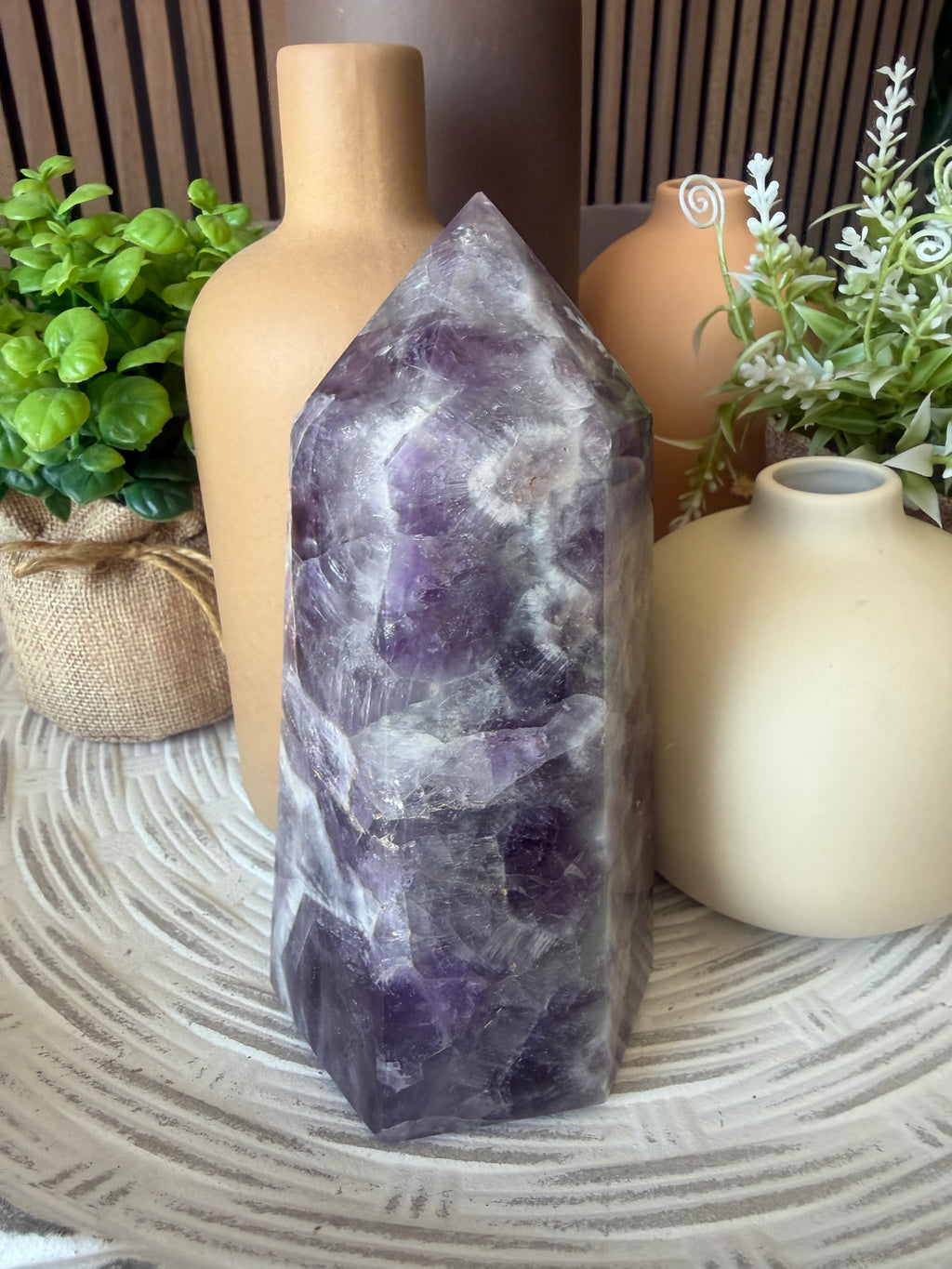Chevron Amethyst Tower / Point – Large