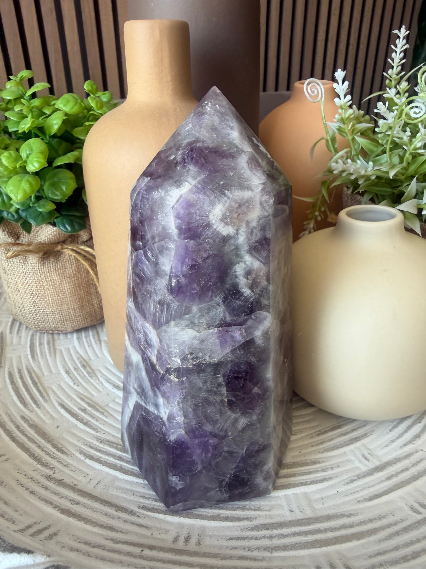 Chevron Amethyst Tower / Point – Large