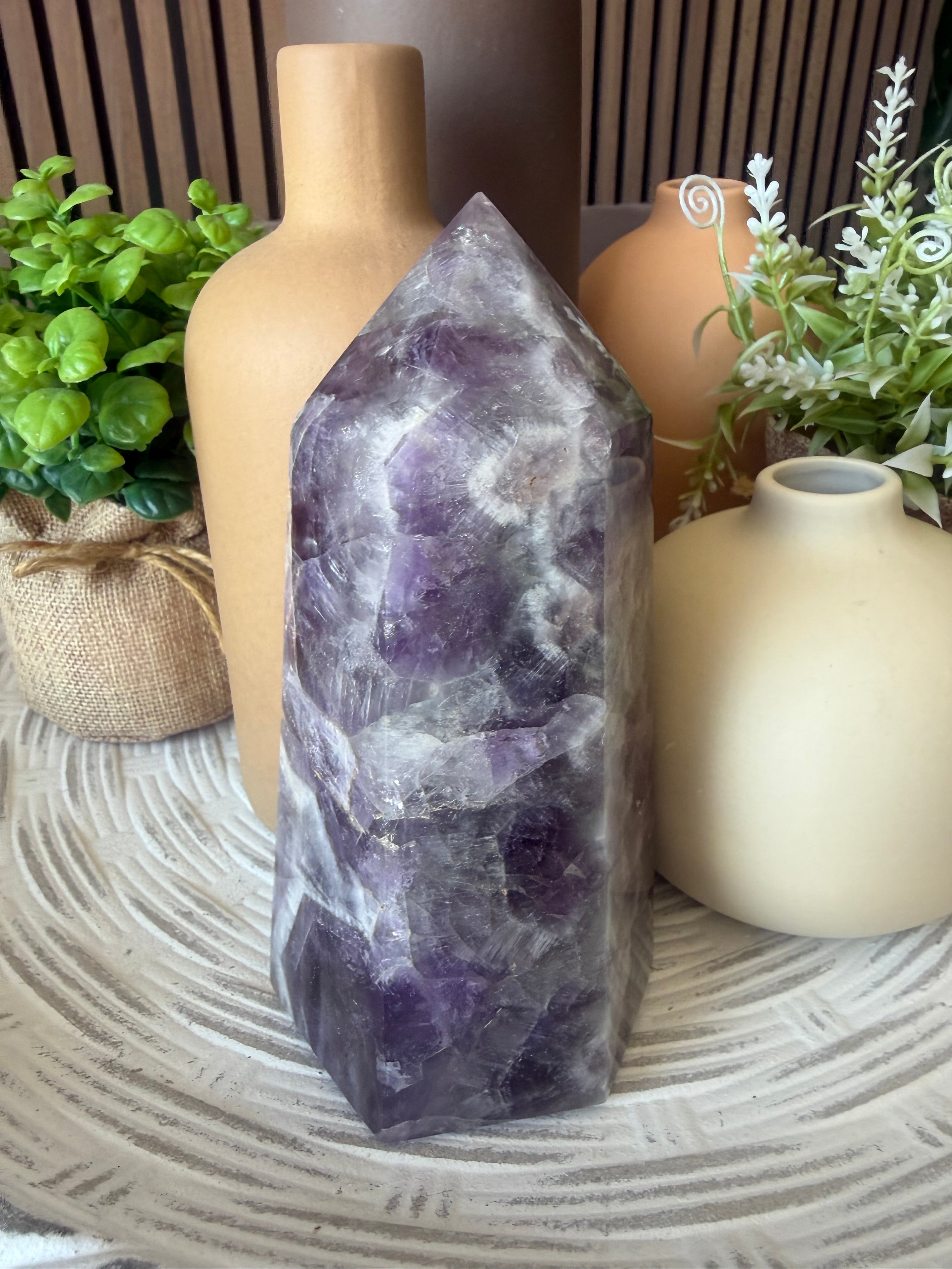 Chevron Amethyst Tower / Point – Large