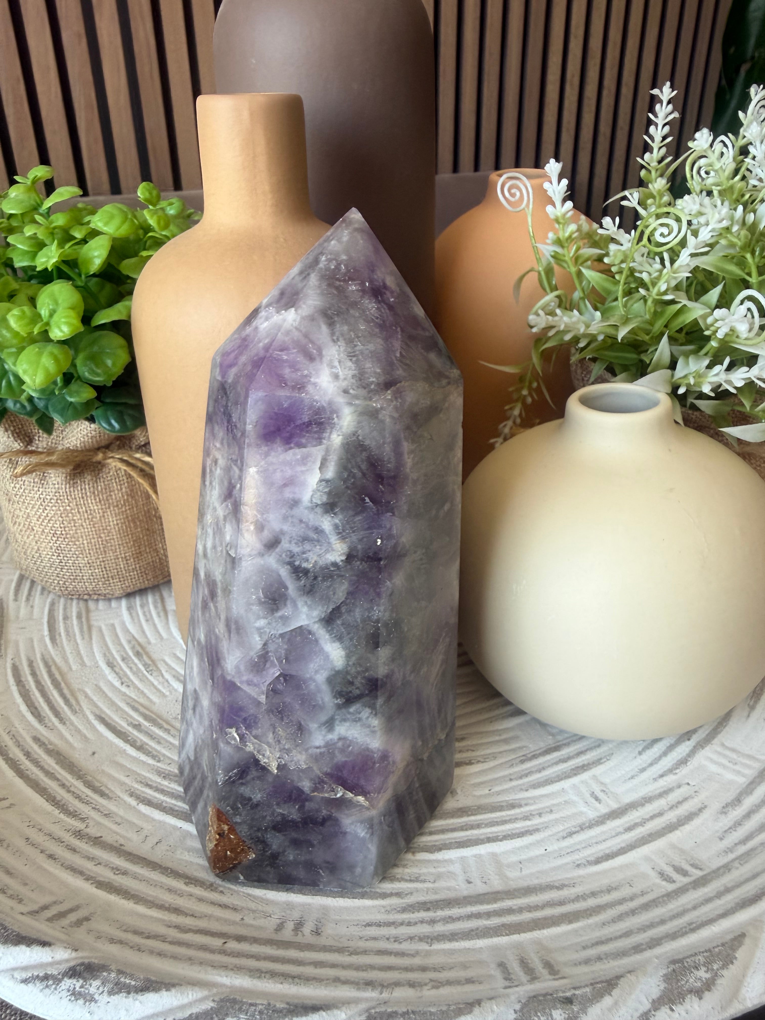 Chevron Amethyst Tower / Point – Large