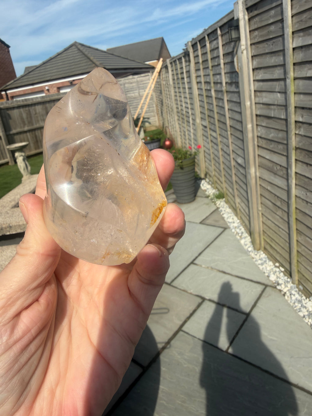 Clear Quartz Flame with Natural Inclusions