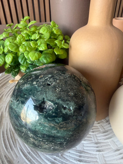 Large Green Ocean Jasper Sphere