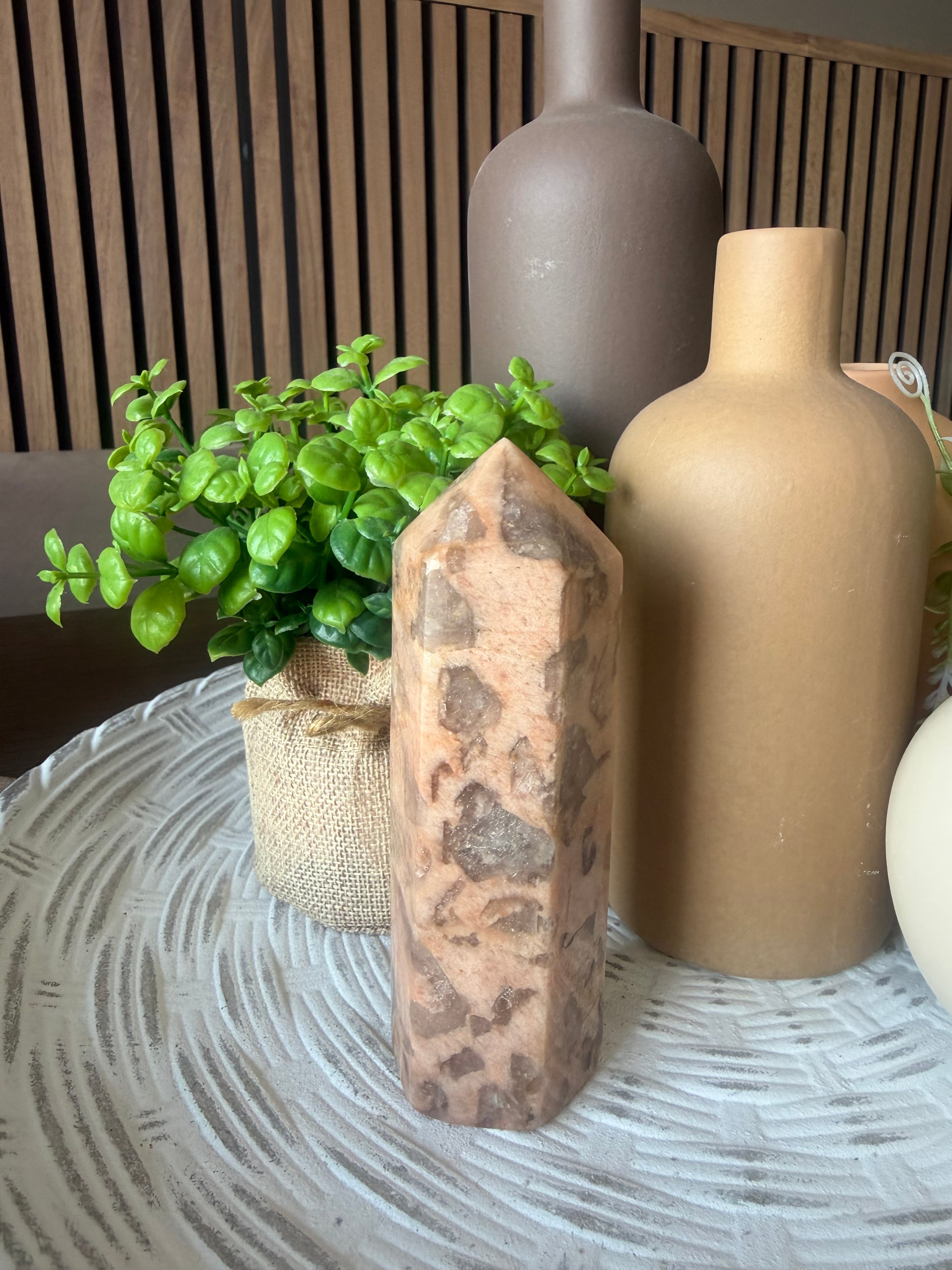 Graphic Honey Moonstone Crystal Tower