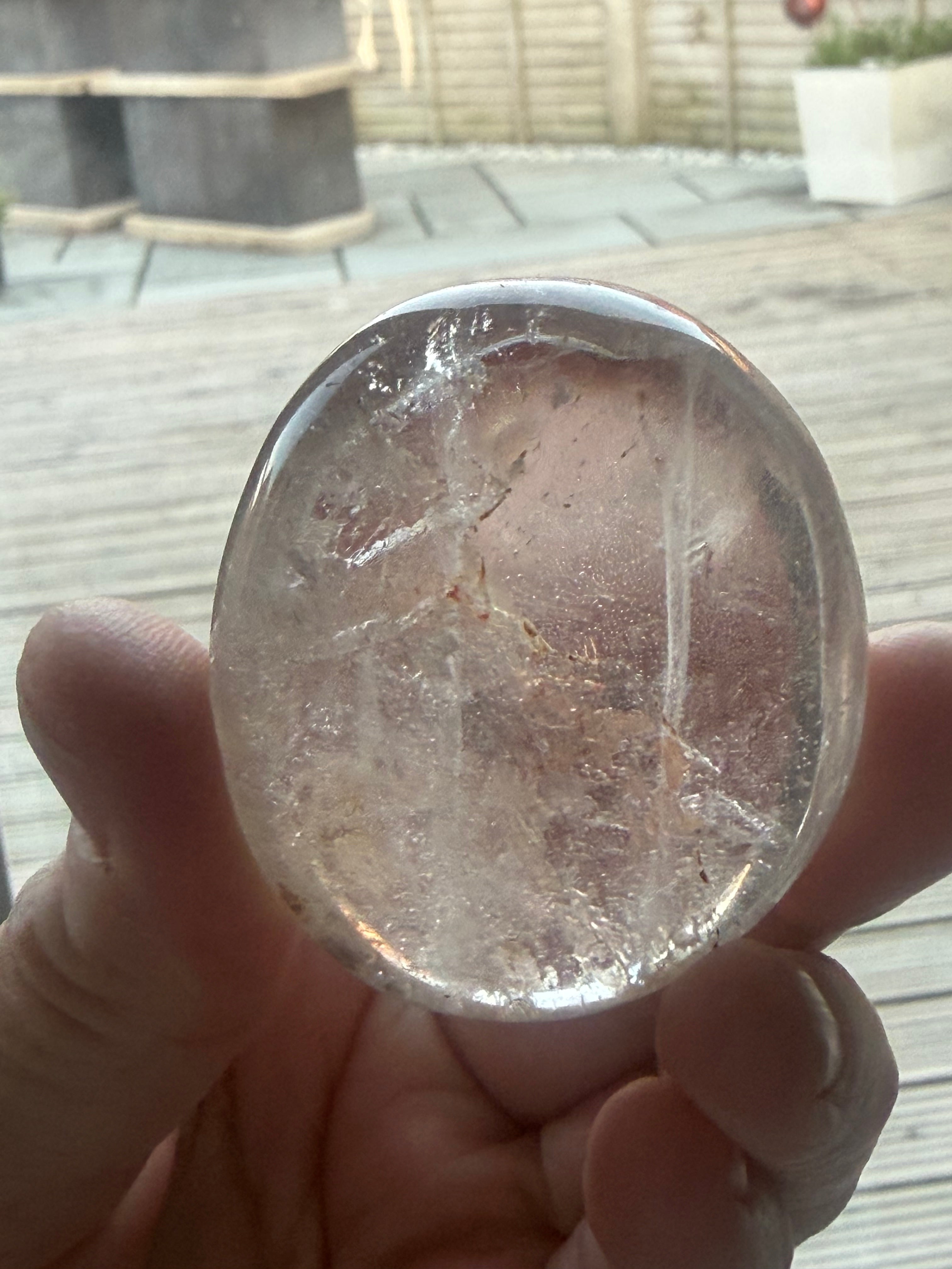 Clear Quartz Palm Stone – Large