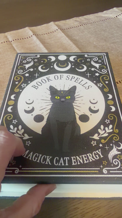 Book of Spells Magick Cat Energy Secret Storage Book Box
