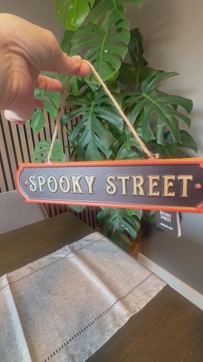 Spooky Street Metal Hanging Sign