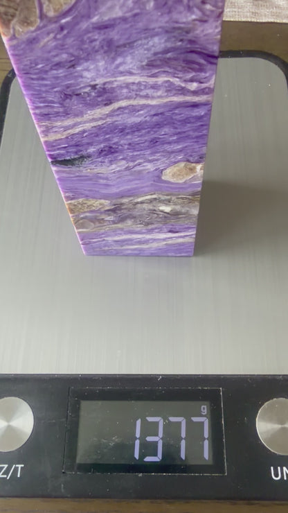 Charoite Crystal Tower | Large Statement Point | 1.377kg